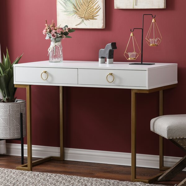 Everly Quinn 2 Drawer Writing Desk And Reviews Wayfair 6774